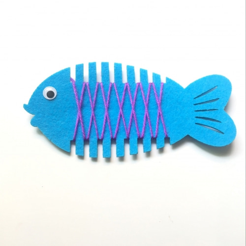 10000 DIY 부직포 물고기만들기(파랑) 5인세트