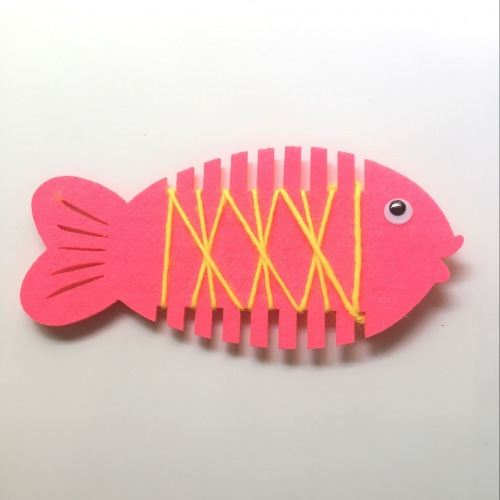 10000 DIY 부직포 물고기만들기(핑크) 5인세트